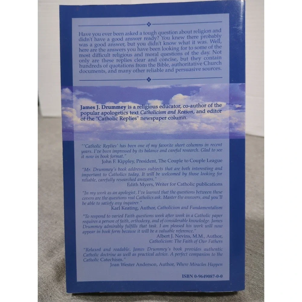 1995 Catholic Replies James Drummey 800 Questions‎ Answered VTG Trade Paperback